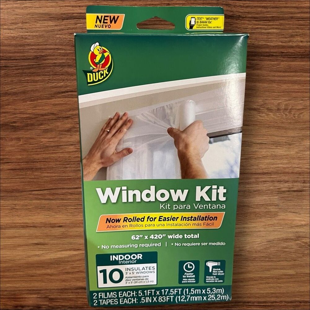 Duck Brand Indoor Window Insulation Kit 10 Windows 62” x 420” New Sealed
